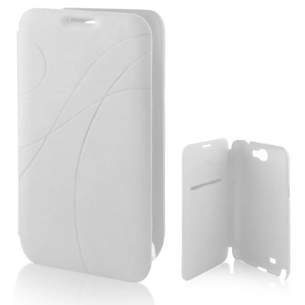 Samsung i9500 Galaxy S4, Oldalra nyíló flip tok, fehér*