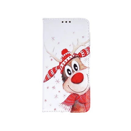 LG K50/Q60, Oldalra nyíló flip tok, Smart Trendy, rénszarvas