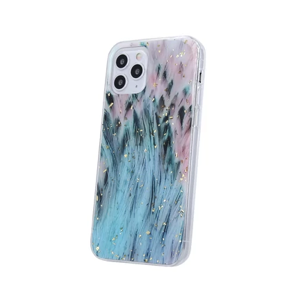 Samsung A326/M326 Galaxy A32 5G/M32 5G, Szilikon tok, Gold Glam, pávatoll