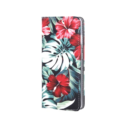 Apple iPhone 13 Pro Max, Oldalra nyíló flip tok, Smart Trendy, Red Flower