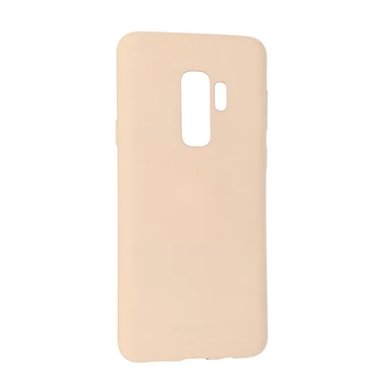 Samsung G965 Galaxy S9+, Szilikon tok, Soft, bézs