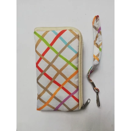 Pénztárcás tok,  csuklópántos, kockás fekvő (7X13cm)