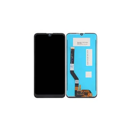 Huawei Y7 2019/Y7 Pro 2019/Y7 Prime 2019/Enjoy 9, LCD kijelző érintőplexivel, fekete (2db szenzor ablak) (GYÁRI)