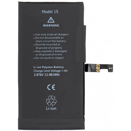 Apple iPhone 15 3349mAh, Akkumulátor + ragasztó (OEM) Li-Ion (Nincs felugró ablak,100%-os állapot)