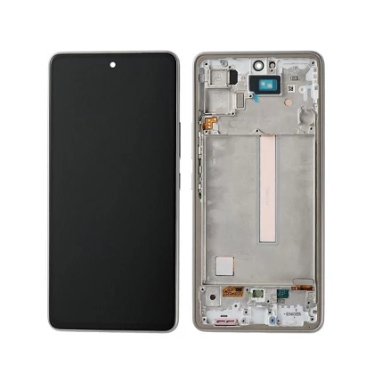 Samsung A566B Galaxy A56 5G (2025), LCD kijelző érintőplexivel és előlap kerettel, világosszürke, Gray (GH82-36829B)  (GYÁRI) (SERVICE PACK)