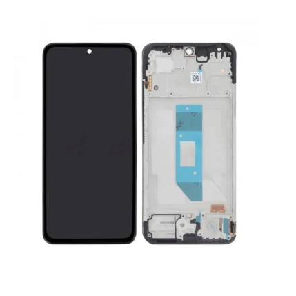 Xiaomi Redmi Note 14 4G, LCD kijelző érintőplexivel és előlap kerettel, fekete  (OLED EU verzió) 