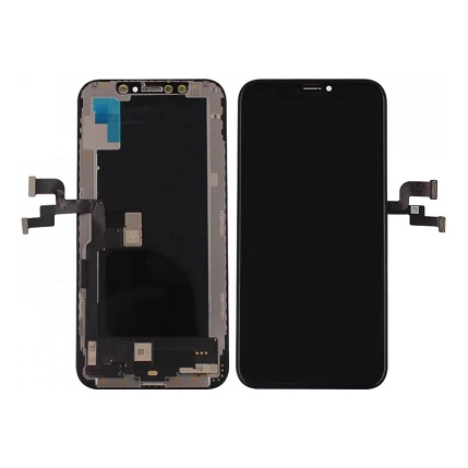 Apple iPhone XS, LCD kijelző érintőplexivel + ragasztó (HARD Oled), fekete