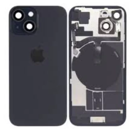 Apple iPhone 16 Plus, Akkufedél, kamera lencsével, mágneses gyűrűvel, vezeték nélküli töltőchippel és vakuval, szerelt, fekete, Black Titanium