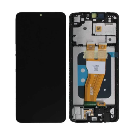 Samsung A055 Galaxy A05 (2023), LCD kijelző érintőplexivel és előlapkerettel, fekete (GH81-24189A) (GYÁRI) (SERVICE PACK)