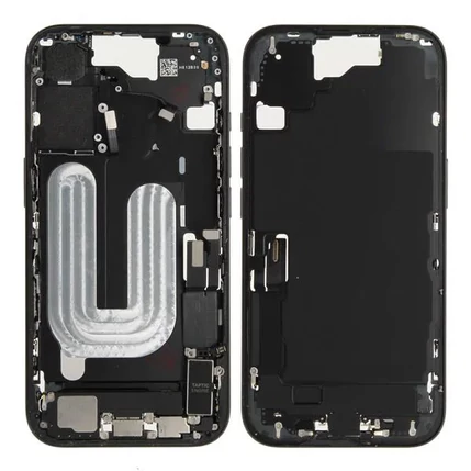 Apple iPhone 16, Akkufedél, kamera lencsével, mágneses gyűrűvel, vezeték nélküli töltőchippel és vakuval, szerelt, fekete