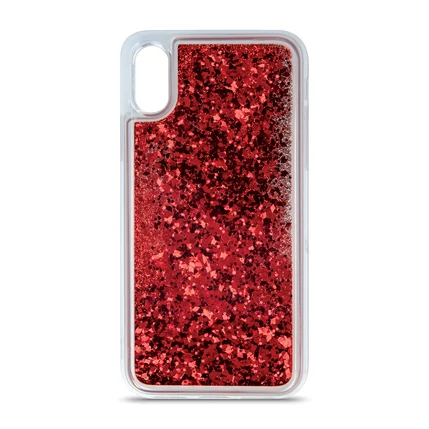 Samsung A202 Galaxy A20E, Szilikon tok, Liquid Sparkle, piros