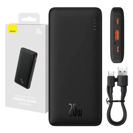 Baseus Airpow, PD QC 20W 10000mAh, Wireless PowerBank, Külső akkumulátor, fekete (PPQD090001)