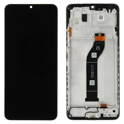 Xiaomi Redmi 13C 4G/5G/Poco C65, LCD kijelző érintőplexivel és előlapkerettel, fekete (560002C3UA00)  (GYÁRI) (SERVICE PACK)