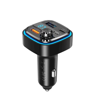 FM Transmitter, FM BCC08 3,1A, microSD, Aux, Bluetooth, Kihangosító, Szivargyújtós töltő (autós mp3 lejátszó)