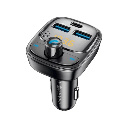 Forever TR-370 FM Transmitter, 30W, 2 x USB-A 1 x USB-C PD (autós mp3 lejátszó Bluetooth), fekete