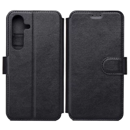 Samsung A165 Galaxy A16 4G/5G, Oldalra nyíló flip tok, Smart Light, fekete