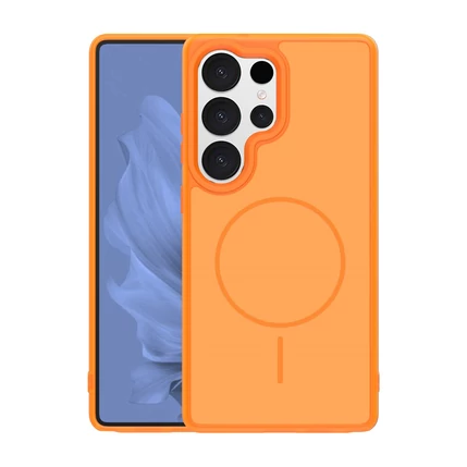 Samsung S948 Galaxy S26 Ultra, Szilikon tok, Thin Magsafe, narancs