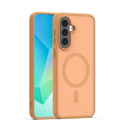 Samsung A576 Galaxy A57 5G, Szilikon tok, Matt MagSafe, barna