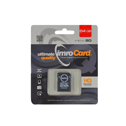 Imro microSDHC 64GB Class 10 UHS-1, Memóriakártya (+Adapter)