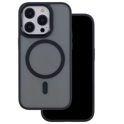 Apple iPhone 14, Szilikon tok, Frozen Magsafe, fekete