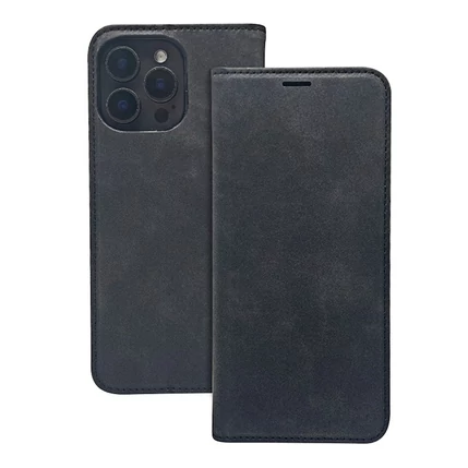 Honor 400, Oldalra nyíló flip tok, Smart Suede, fekete