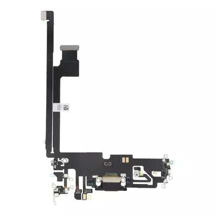 Apple iPhone 12 Pro Max, Átvezető szalagkábel (Flex), Töltő csatlakozó, fekete