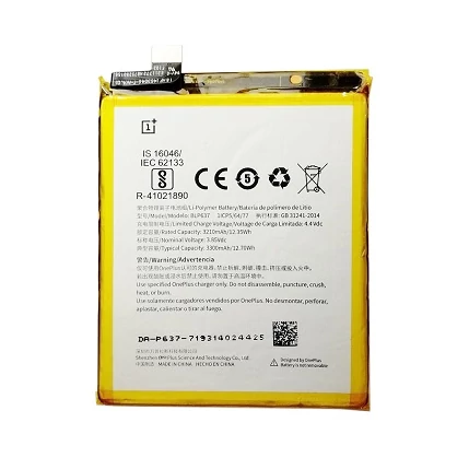 OnePlus BLP637 5/5T, Akkumulátor, 3000mAh, Li-ion, (OEM)