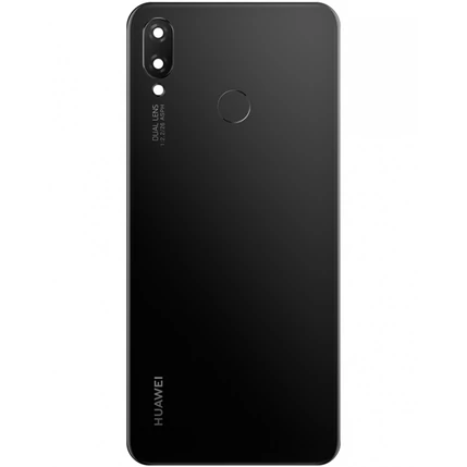 Huawei Nova 3i/P Smart+ 2018, Akkufedél, (kamera plexi+ujjlenyomat olvasó), fekete 02352CAH (GYÁRI) (SERVICE PACK)