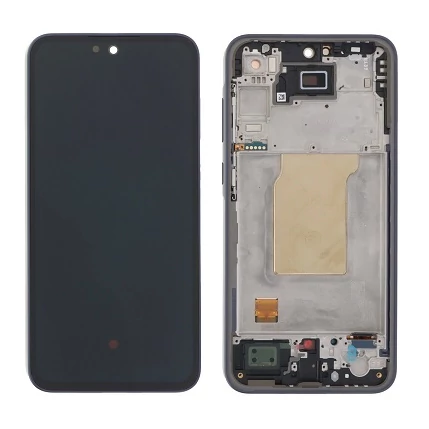 Samsung A356 Galaxy A35, LCD kijelző érintőplexivel és előlapkerettel, kék (OLED)
