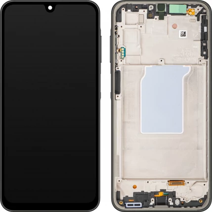 Samsung A266 Galaxy A26 5G, LCD kijelző érintőplexivel és előlap kerettel, fekete (GH82-37049A) (GYÁRI) (SERVICE PACK)
