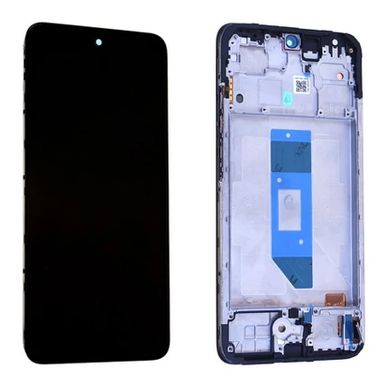 Xiaomi Redmi Note 14 4G, LCD kijelző érintőplexivel és előlap kerettel, fekete (56000100O7E00)  (SERVICE PACK) (GYÁRI)