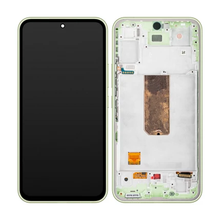 Samsung A546 Galaxy A54 5G, LCD kijelző érintőplexivel és előlap kerettel, lime (GH82-31231C GH82-31232C)  (GYÁRI) (SERVICE PACK)