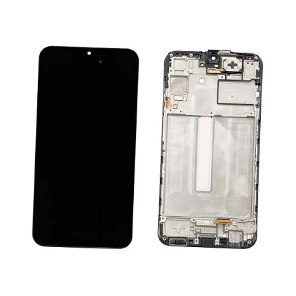 Samsung A256 Galaxy A25 5G, LCD kijelző érintőplexivel és előlap kerettel, fekete (OLED)