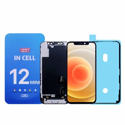 Apple iPhone 12 Mini, LCD kijelző érintőplexivel + ragasztóval (LTPS ZY COF FHD1080P), fekete
