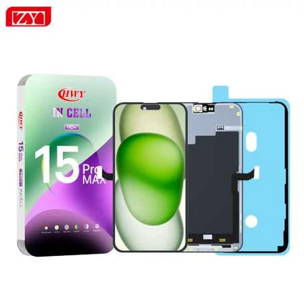 Apple iPhone 15 Pro Max, LCD kijelző érintőplexivel (HD720p INCELL), fekete