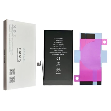 Apple A2403, A2407 iPhone 12/12 Pro 2815mAh, Akkumulátor + ragasztó (OEM) Li-Ion (közvetlen telepítés, nincs felugró ablak, 100%-os állapot)