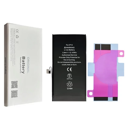 Apple A2655 iPhone 13 3240mAh, Akkumulátor + ragasztó (OEM) Li-Ion (közvetlen telepítés, nincs felugró ablak, 100%-os állapot)
