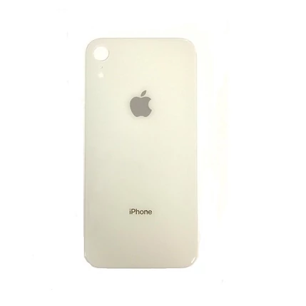 Apple iPhone XR, Akkufedél + ragasztó, (nagy lyukú verzió), fehér (OEM)