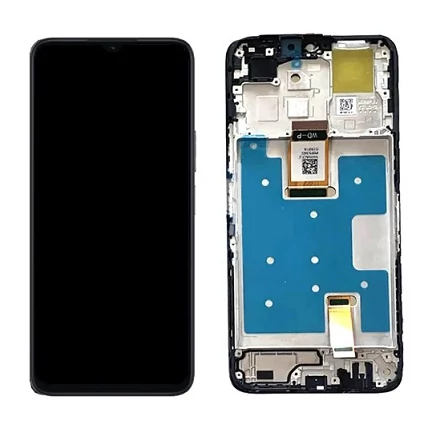 Honor X6A/X5B Plus, LCD kijelző érintőplexivel és előlapkerettel, fekete, fekete (OEM)