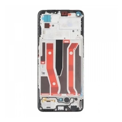 Oppo Reno5 Z CPH2211, LCD kijelző érintőplexivel és előlapkerettel, fekete (Incell, TFT)