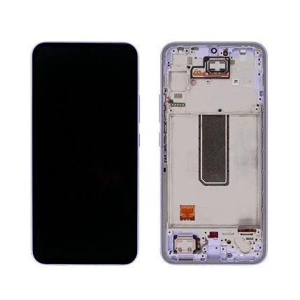 Samsung A346 Galaxy A34 5G, LCD kijelző érintőplexivel és előlapkerettel, lila (Gyári Bontott))