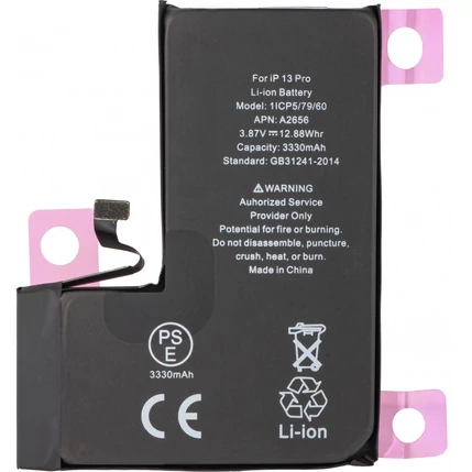 Apple A2656 iPhone 13 Pro 3300mAh, Akkumulátor + ragasztó (OEM) Li-Ion (Magasabb kapacitású, Diagnosztizálható)