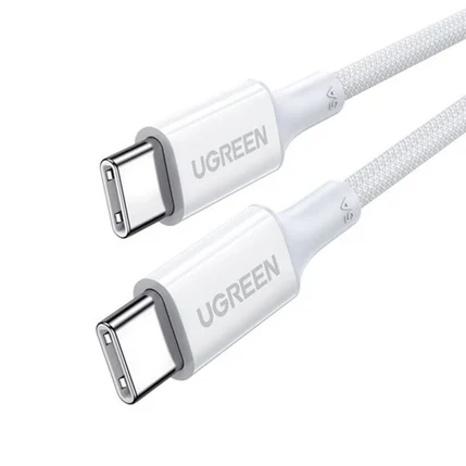 UGREEN US557 (15267) USB kábel, USB-C - USB-C, (1méter 5A 100W Fonott), szürke (Gyorstöltő)