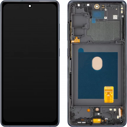 Samsung G780/G781 Galaxy S20 FE 4G/5G, LCD kijelző érintőplexivel és előlapkerettel (OLED), sötétkék 