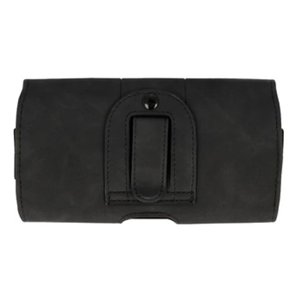 Fekvő bőr tok, (XL) 17 Pro Max/16 Pro Max/Samsung A55 5G/A53/S25 Plus/S23 FE, fekete -Wonder Max (167x83 mm)