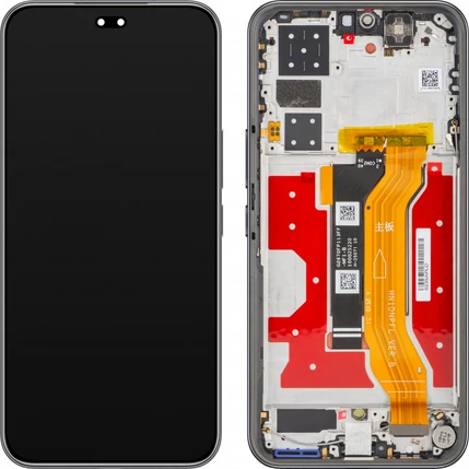 Honor 400 Pro, LCD kijelző érintőplexivel és előlapkeret, (0235APFA), fekete, Midnight Black (GYÁRI) (SERVICE PACK)