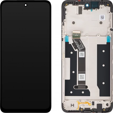 Motorola Moto G35, LCD kijelző érintőplexivel és előlapkerettel, fekete (5D68C28856) (GYÁRI) (SERVICE PACK)