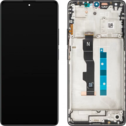 Xiaomi Redmi Note 13 5G, LCD kijelző érintőplexivel és előlap kerettel, fekete, Graphite Black (5600020N1700)  (GYÁRI) (SERVICE PACK)