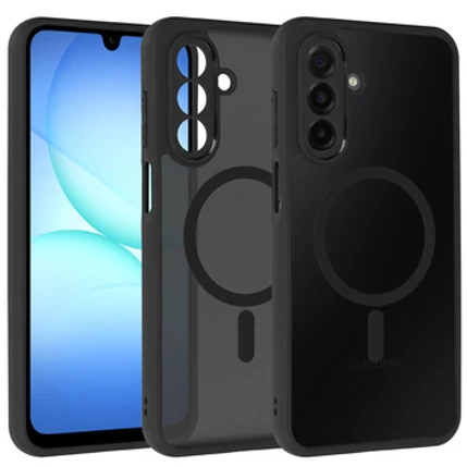 Samsung A175/A266 Galaxy A17 4G/5G/A26 5G, Szilikon tok, MagSafe Matt, fekete