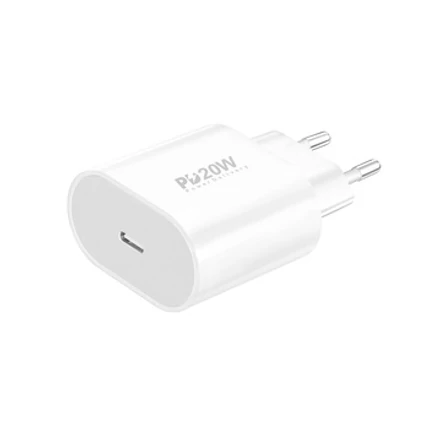 FONENG EU39 1x USB-C PD 3A  20W, Hálózati gyorstöltő, fehér